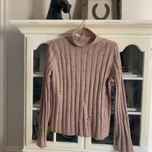 Madewell pink mock neck sweater XS